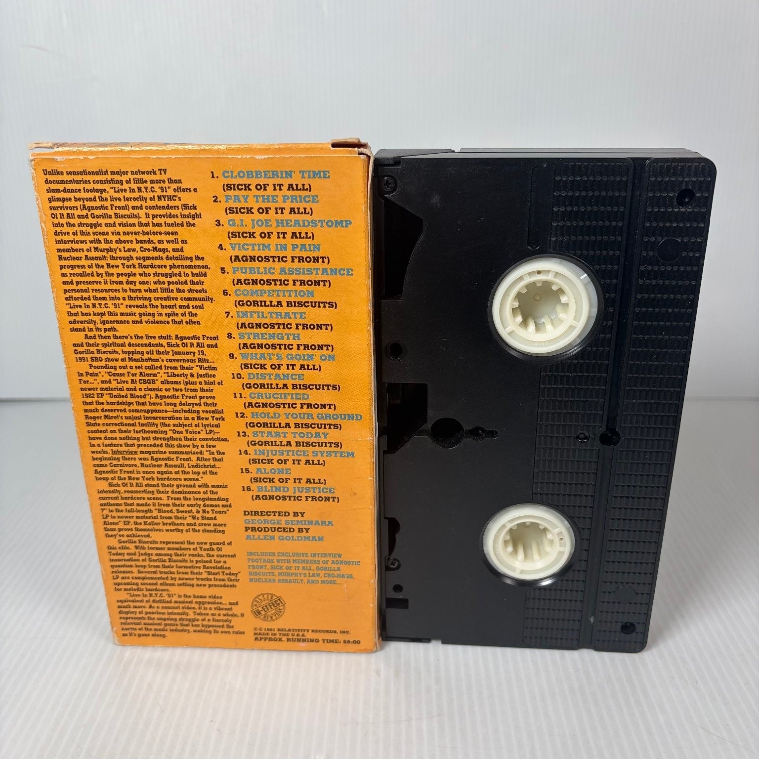 Agnostic Front Sick Of It All Gorilla Biscuits Live NYC '91 VHS In-Effect