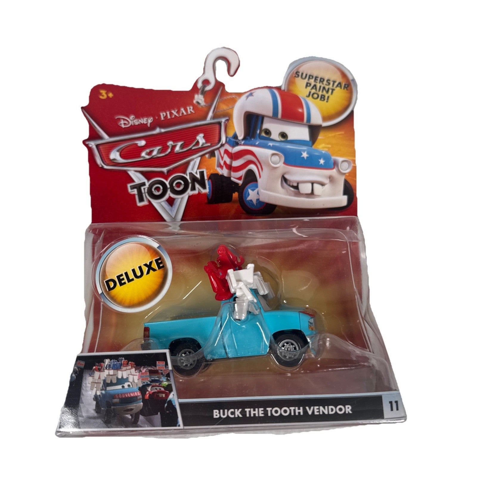 Disney Pixar Cars Toon Buck The Tooth Vendor Deluxe Mater The Greater Mattel