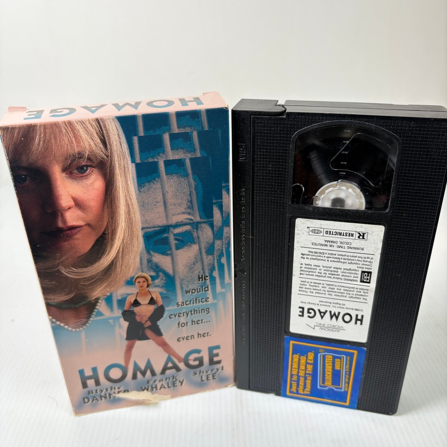 HOMAGE VHS 1996 Thriller Drama Blockbuster Rental Blythe Danner