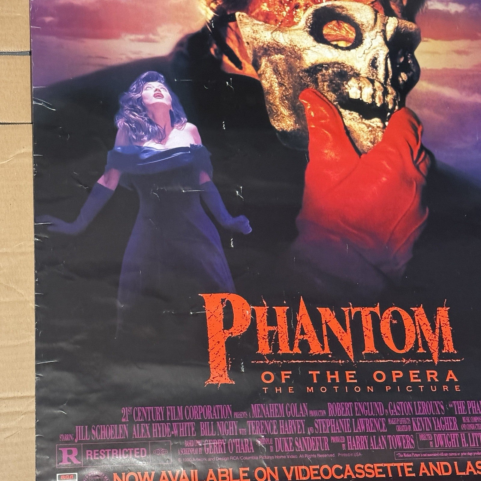 Vintage Robert Englund In Phantom Of The Opera Original Poster VHS Promo 40”x27”