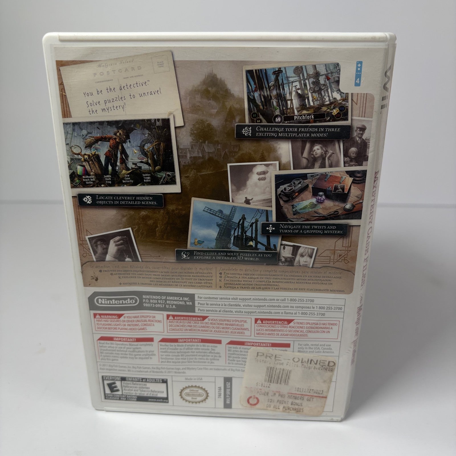 Mystery Case Files The Malgrave Incident Nintendo Wii Hidden Object Complete CIB
