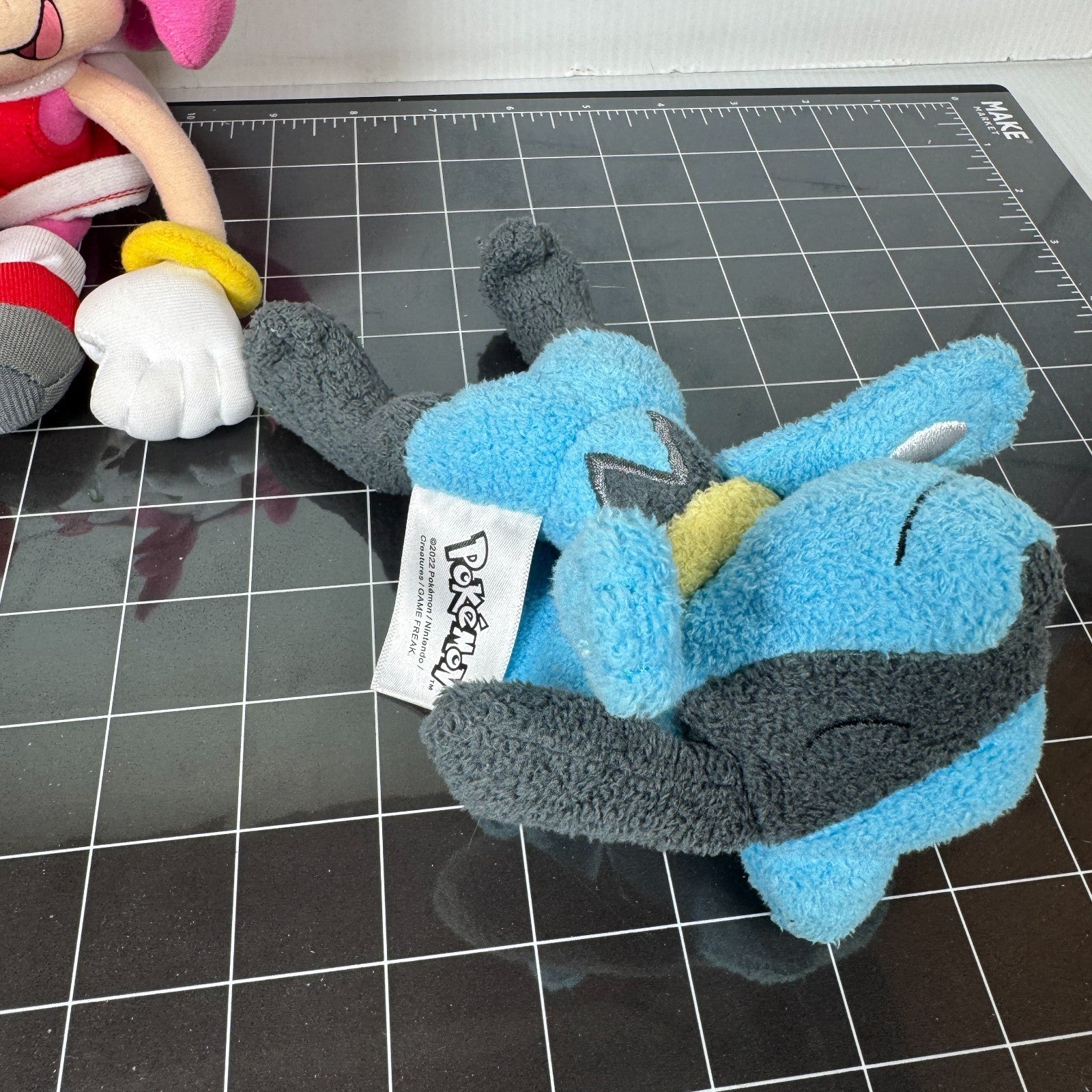 Mixed Video Game Plush Lot Yoshi, Cat Luigi, Lucario Pokemon, and Amy Rose 10"