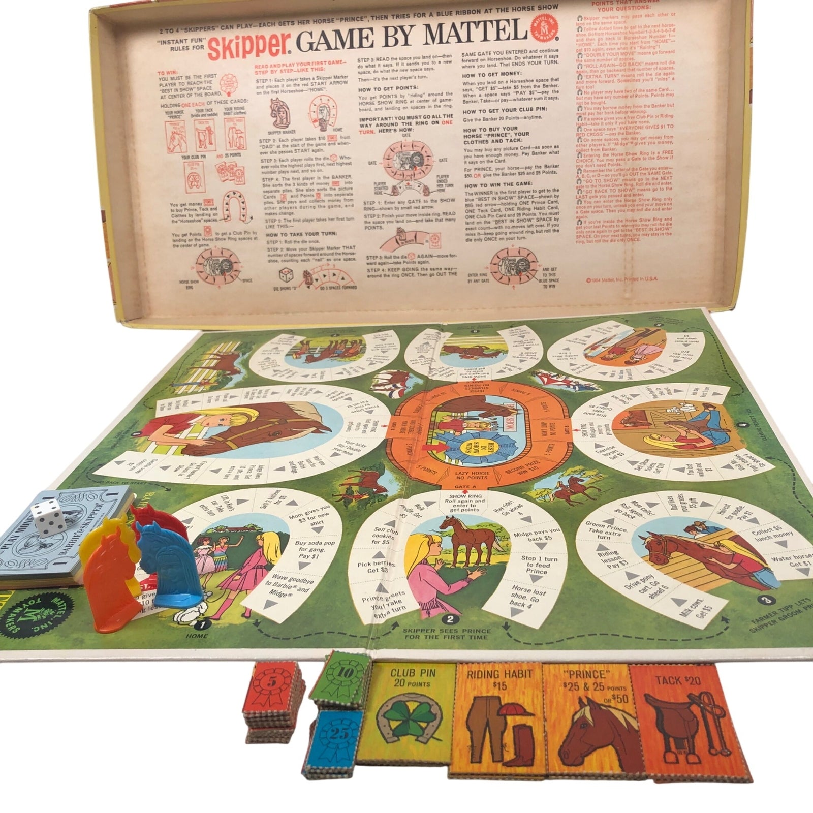 Barbies Little Sister Skipper Game By Mattel Vintage 1960s Complete Board Game