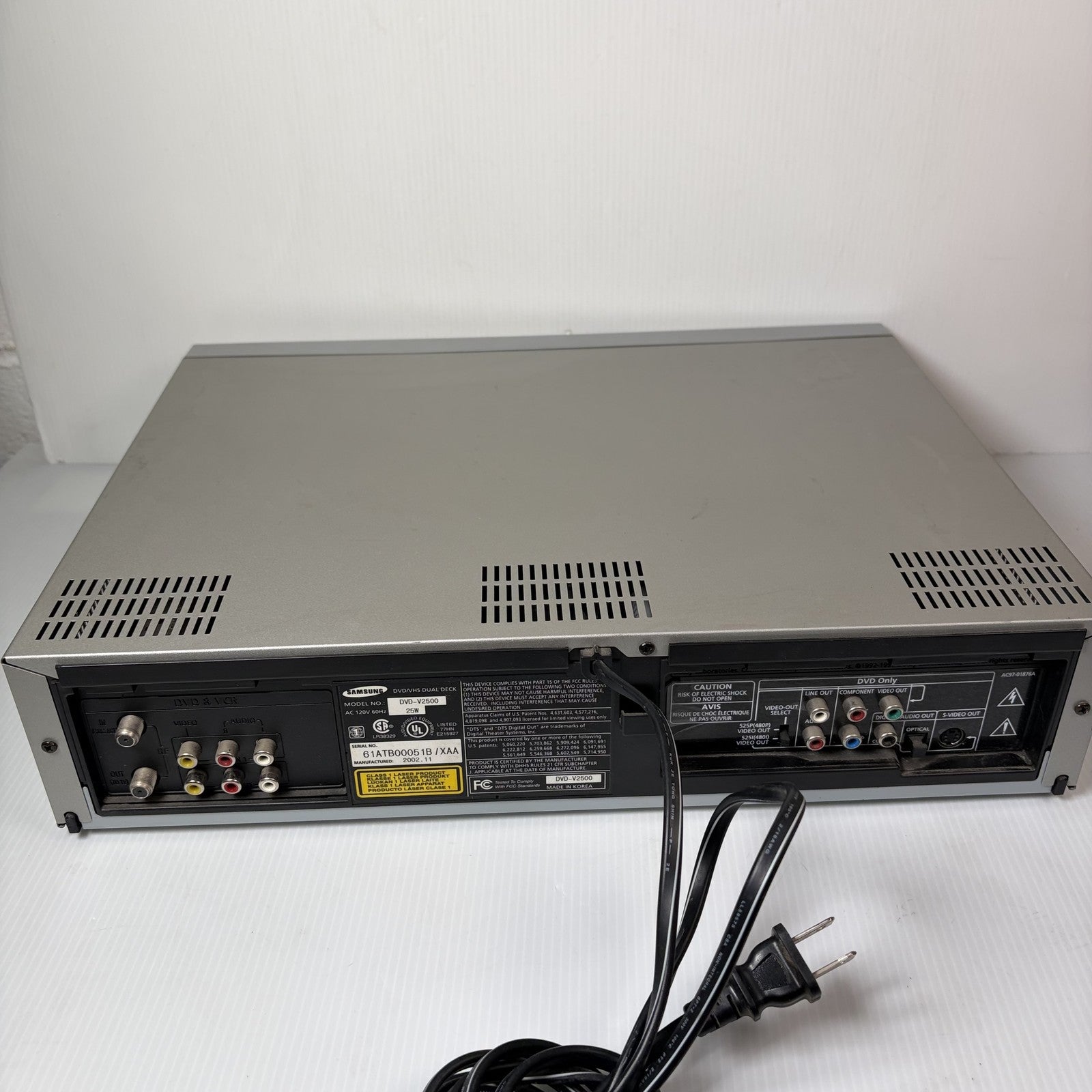 Samsung DVD-V2500 VCR Combo Deck ONLY VCR WORKING As Is
