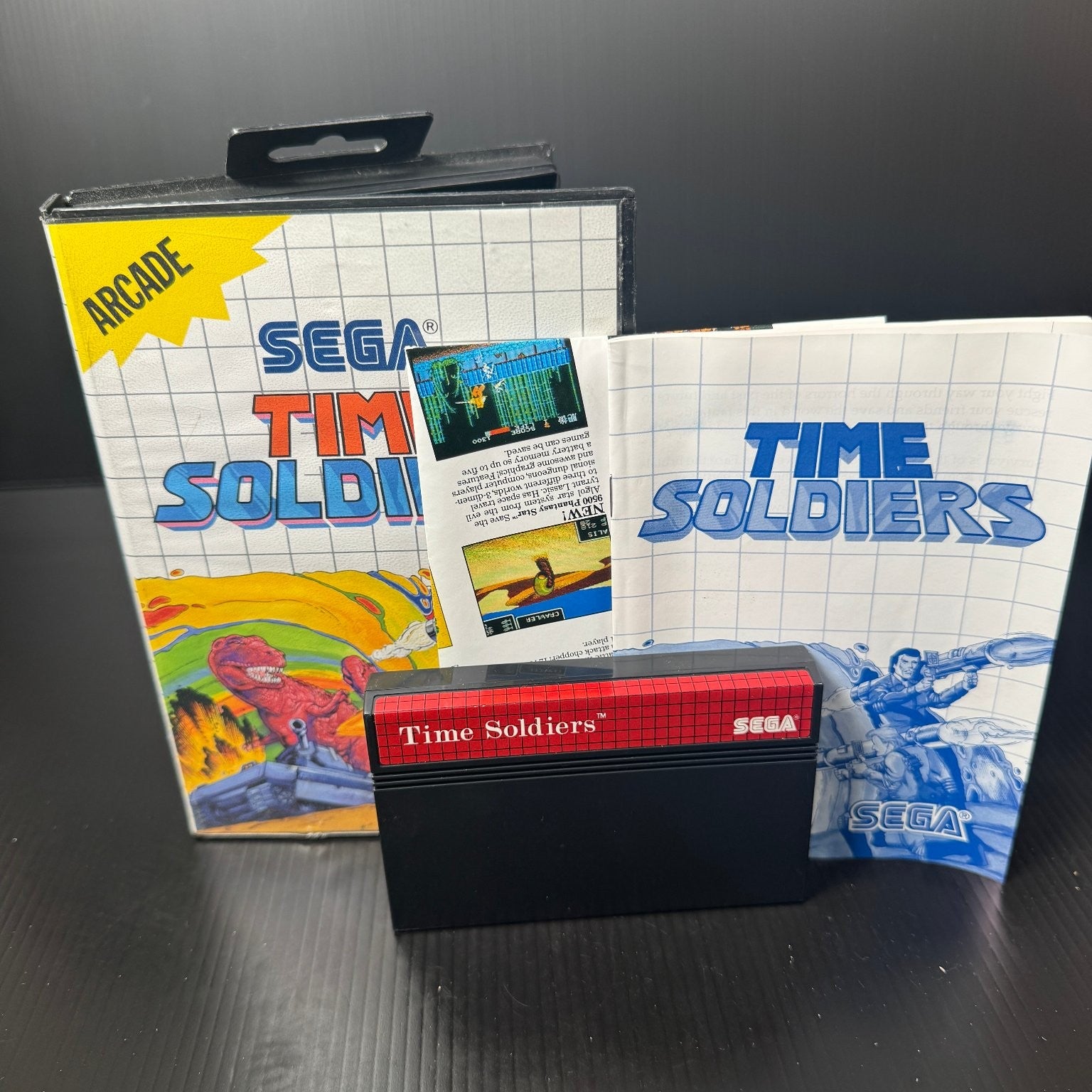 Time Soldiers Sega Master System Game Arcade Shooter Complete CIB w/ Poster