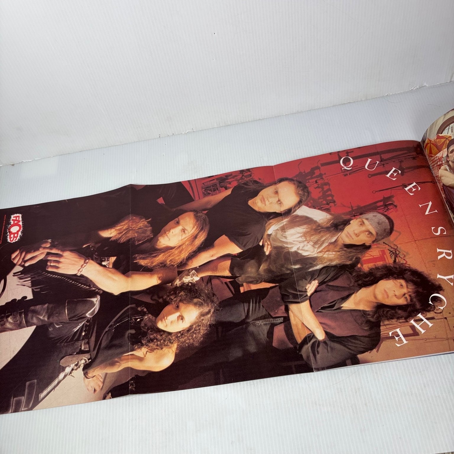 Faces Rocks Magazine March 1991 AC/DC Cinderella Warrant Queensryche Poster Rock
