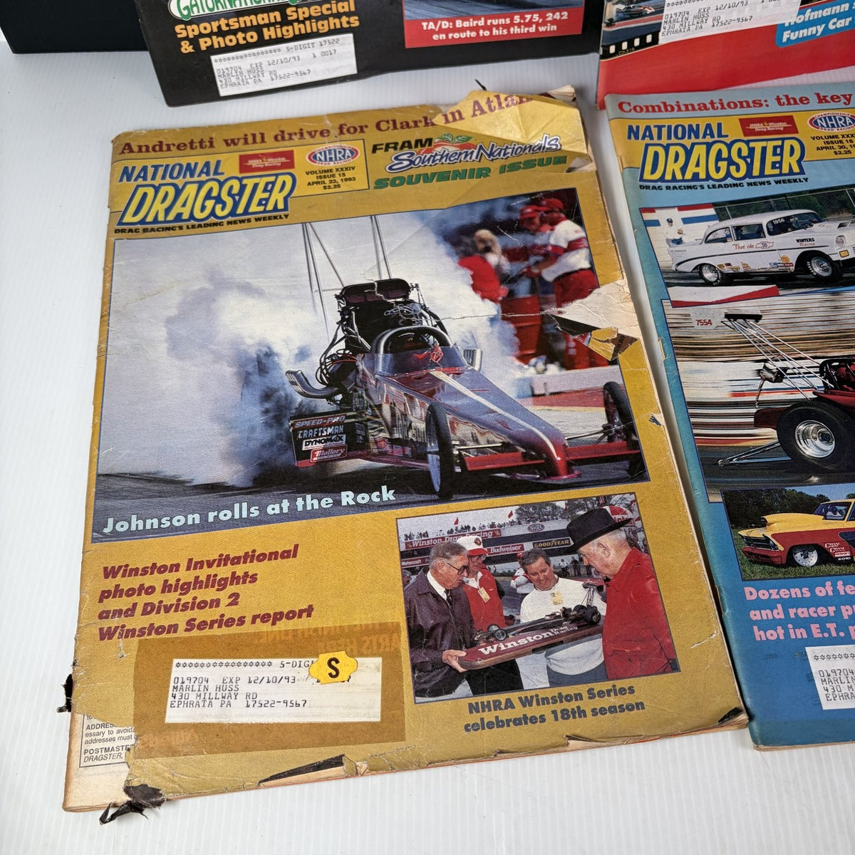 Lot of 22 National Dragster Magazine 1993 January - June NHRA Drag Racing Weekly