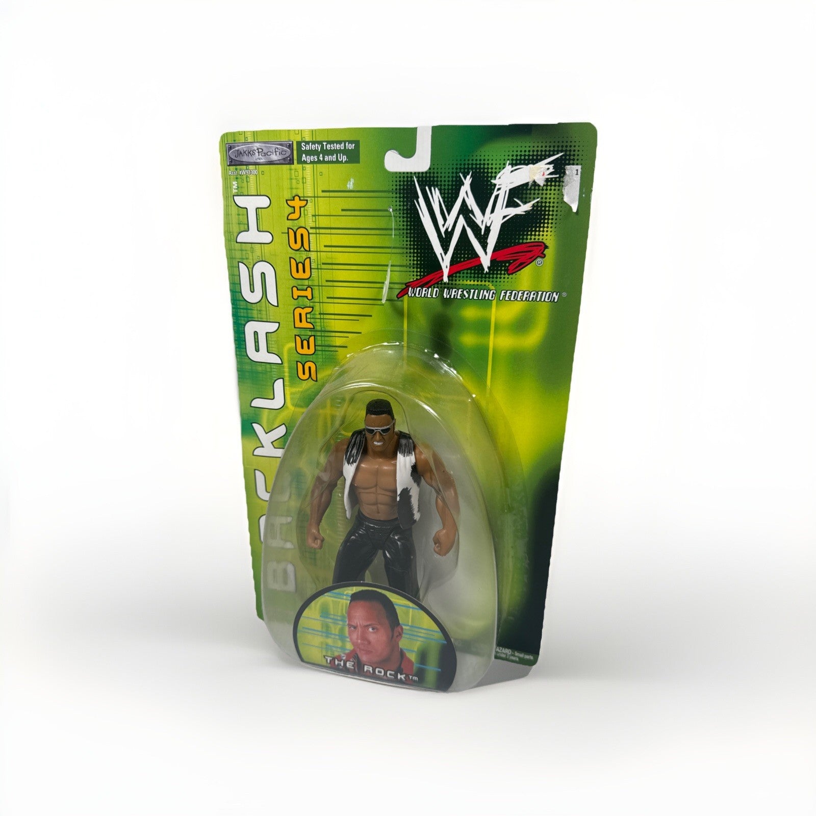 2001 WWF WWE Jakks The Rock Dwayne Johnson Wrestling figure Backlash Series 4