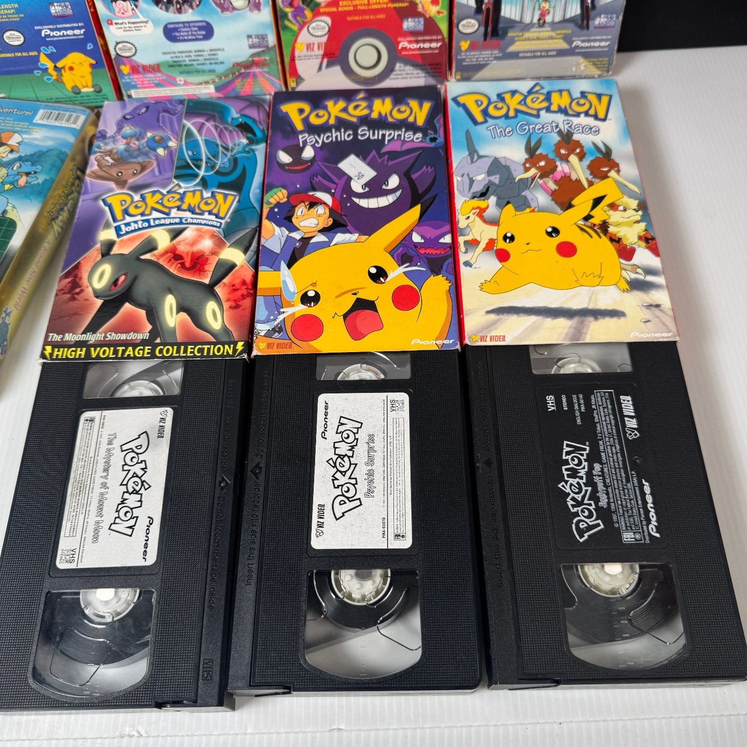 Pokémon VHS Lot of 10 1998 Anime Movie & Episodes Collection Johto, Movie & More