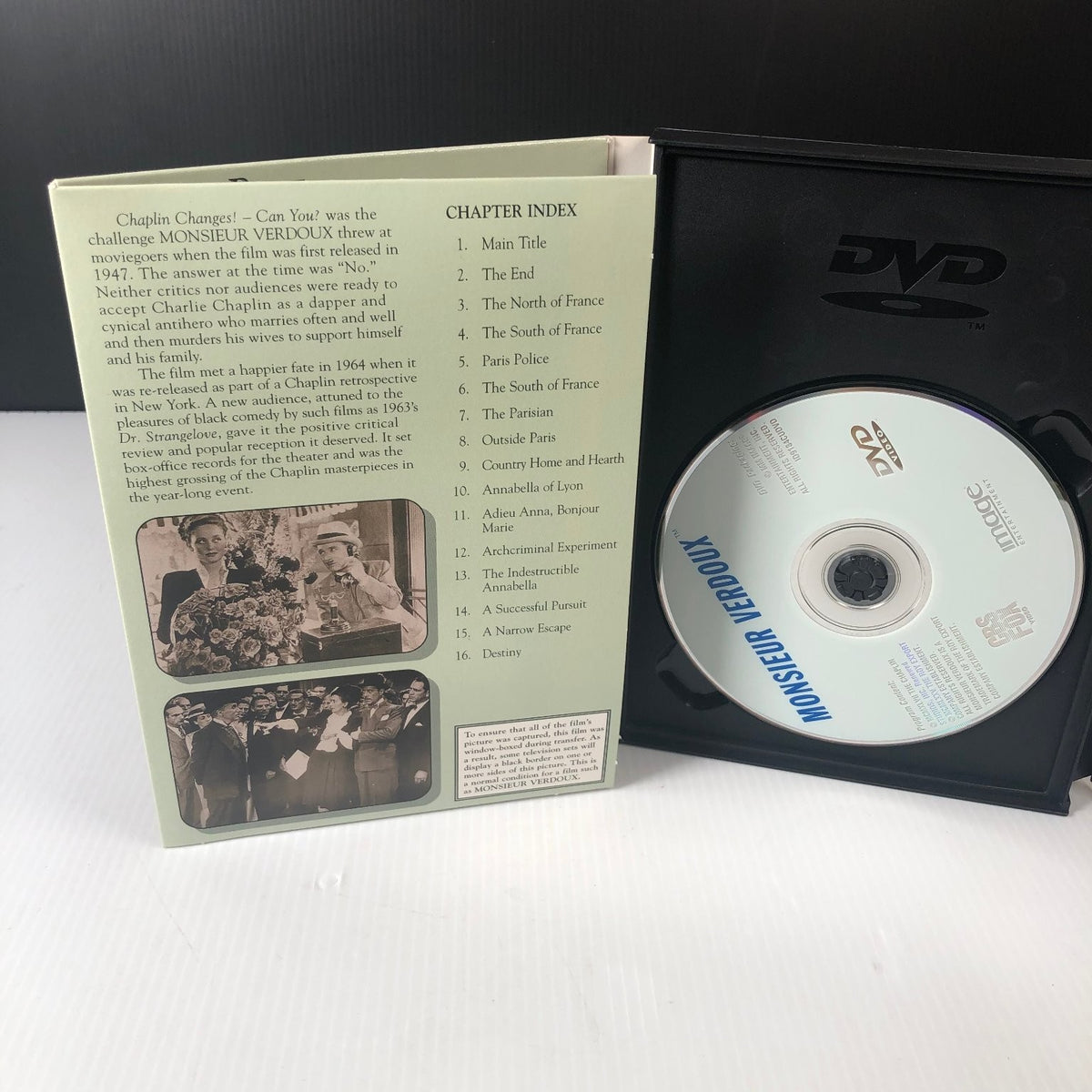 Monsieur Verdoux DVD 1947 Charles Chaplin Comedy of Murders