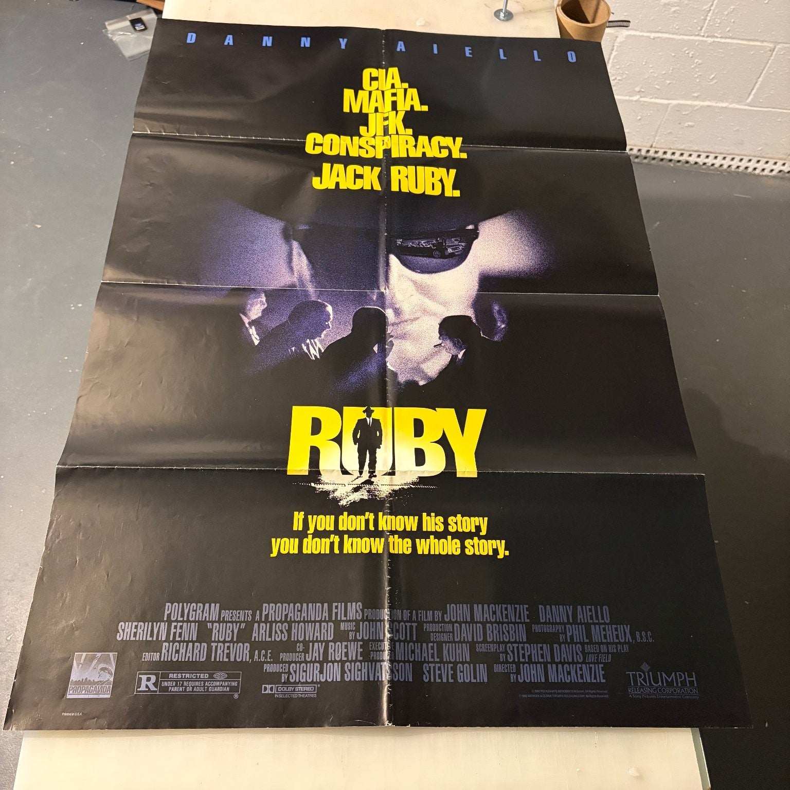 Vintage Ruby 1992 One Sheet Movie Poster USA Danny Aiello Mafia JFK 27"x40"