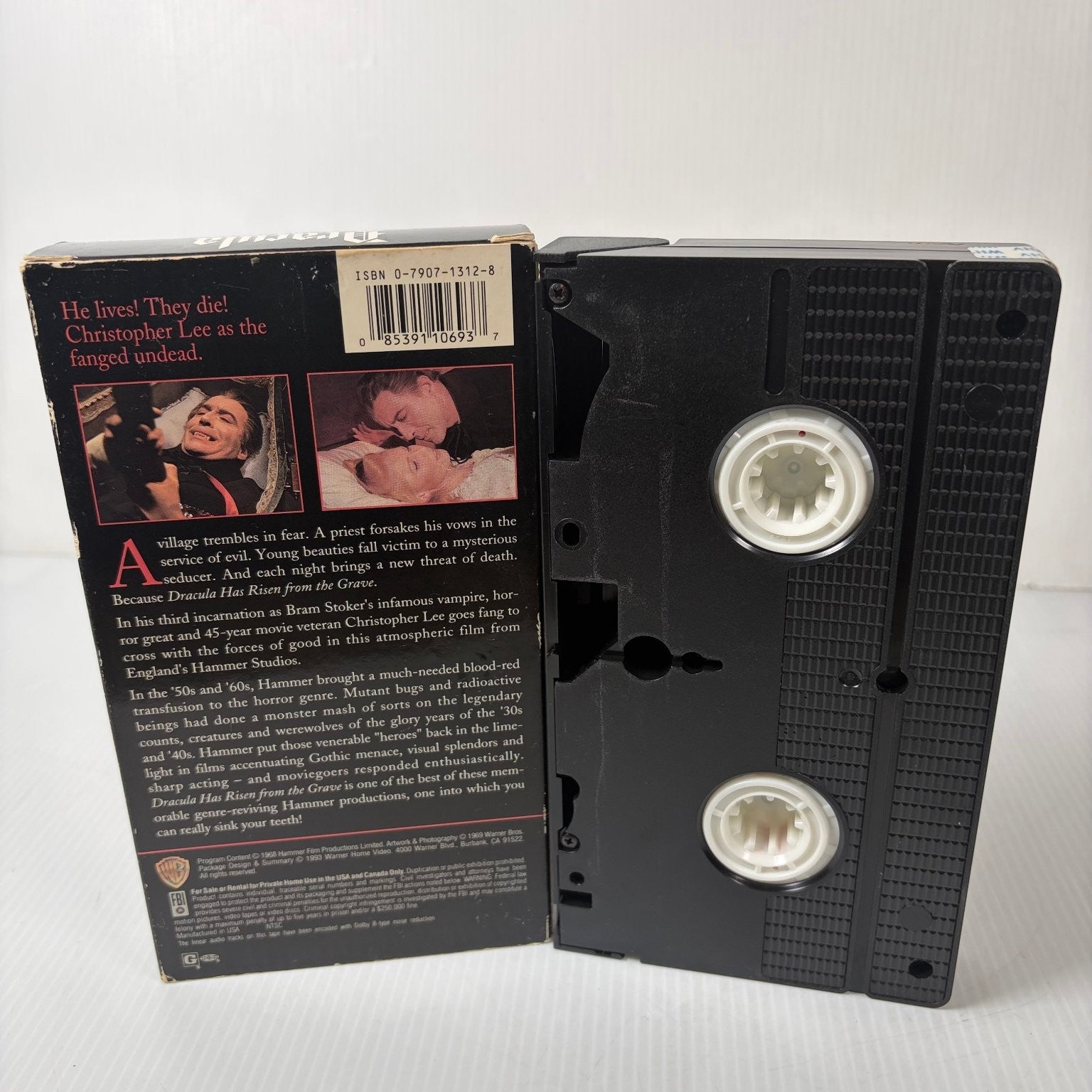 Dracula Has Risen From The Grave VHS 1968 Horror Hammer Film Warner Home Video