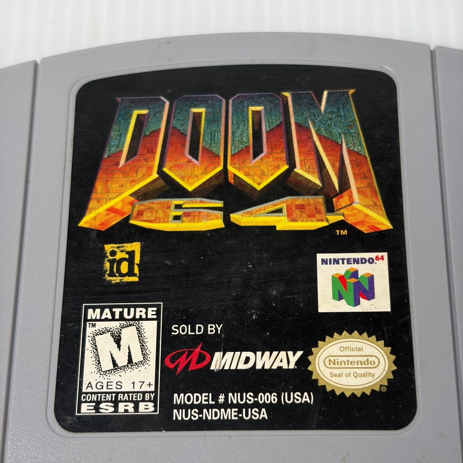 DOOM 64 Nintendo 64 N64 Video Game FPS Shooter Classic Authentic Cartridge