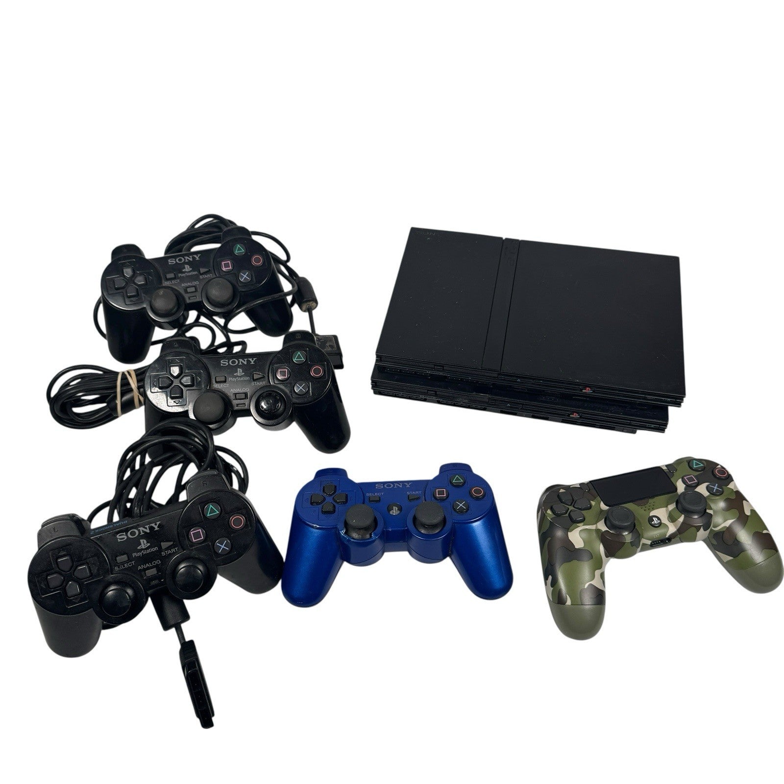 As Is Lot Of PlayStation 2 Systems & DualShock 2, 3 & 4 Controllers