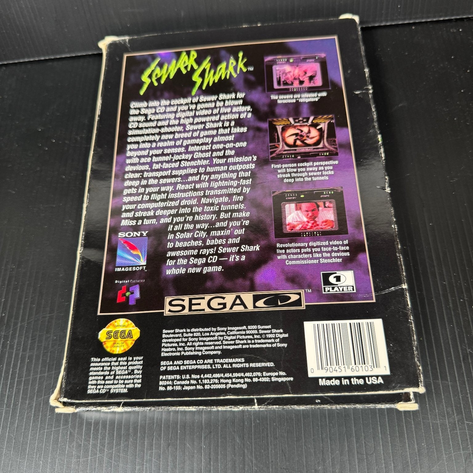 Sewer Shark Sega CD Box Version Complete CIB Case and Manual