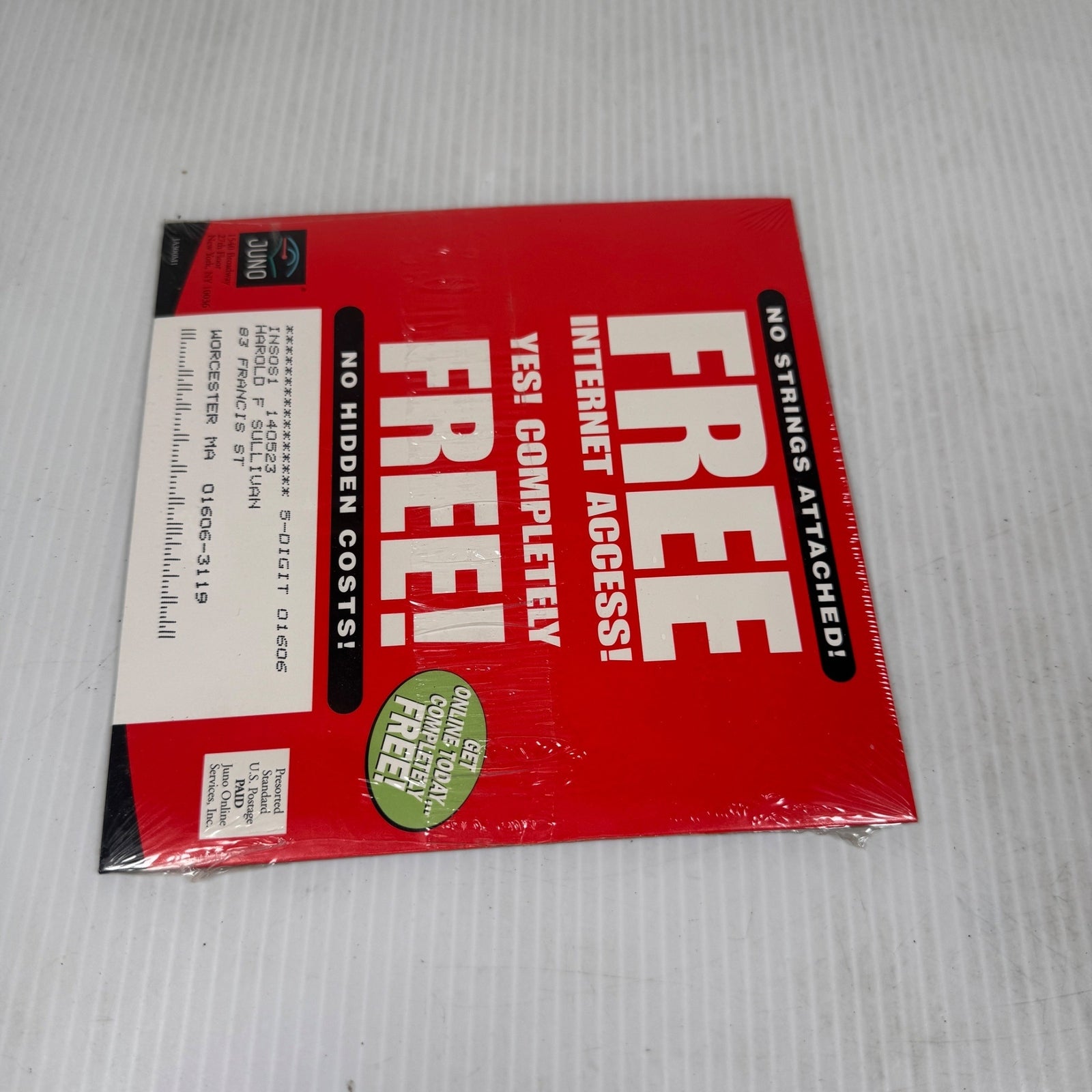 Juno Internet Access Free Trial CD Sealed Version 4.0 Y2K Compliant