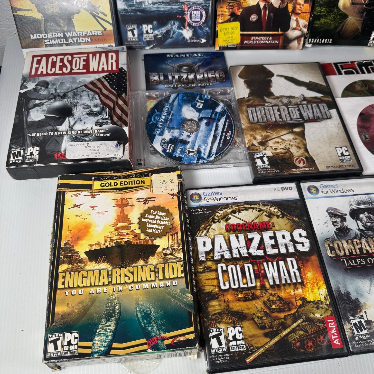 PC War Game Lot of 16 FPS & RTS Rome Total War, War Leaders, Bitzkrieg & More