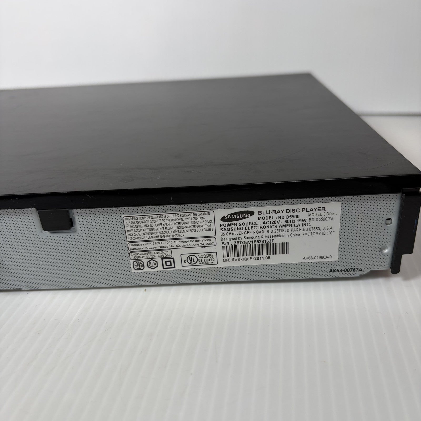Samsung Blu-ray 3D Disc Player BD-D5500 Full HD 1080p HDMI USB LAN Black