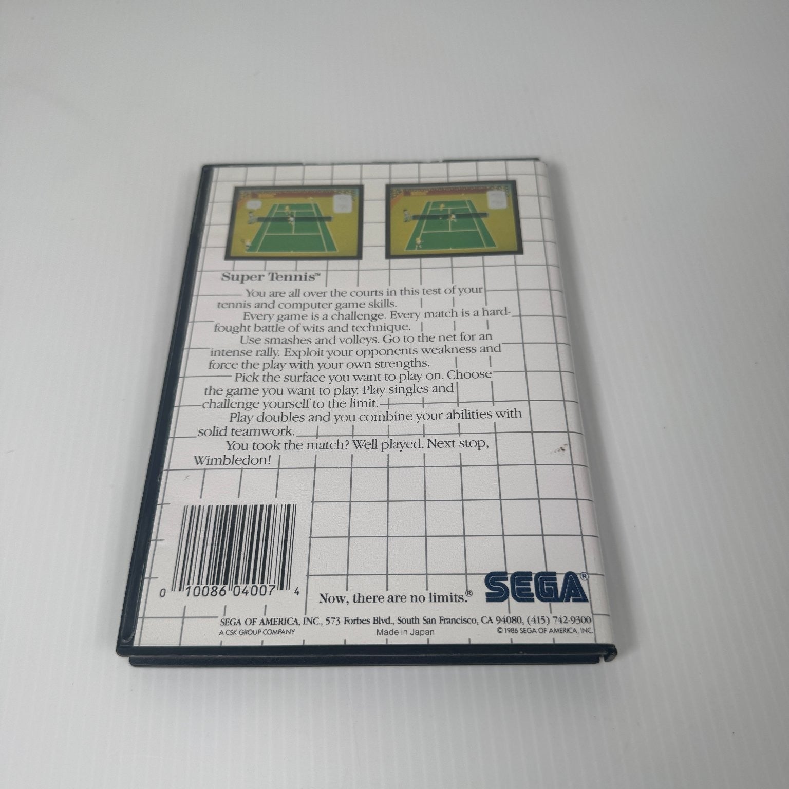 Super Tennis The Sega Card SEGA Master System Game Complete CIB