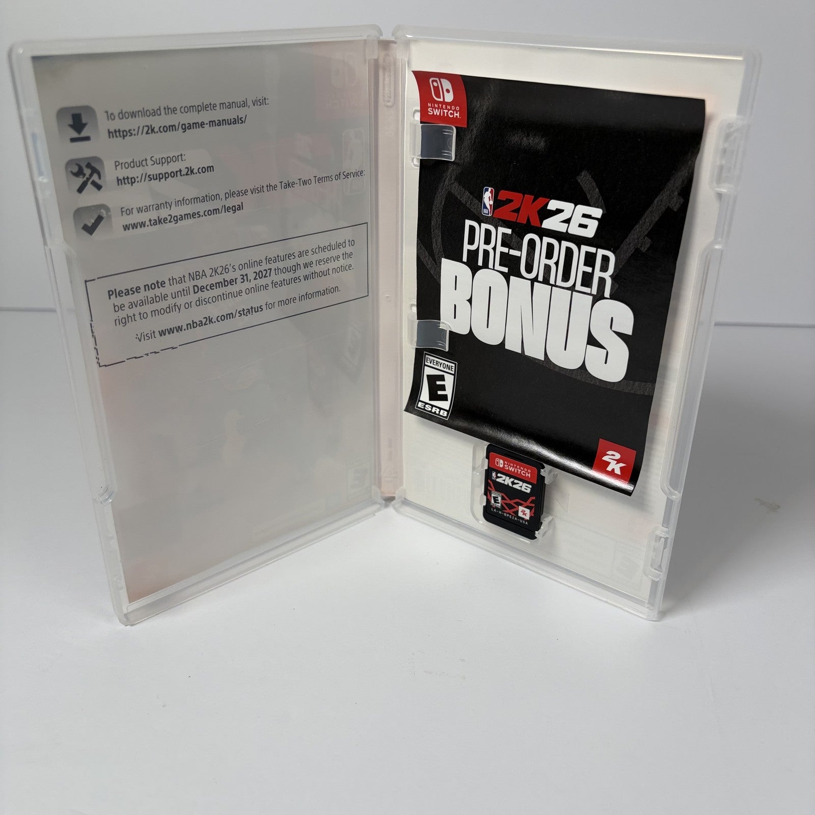 NBA 2K26 Nintendo Switch Game Cartridge with Case & Bonus Pre-Order Insert