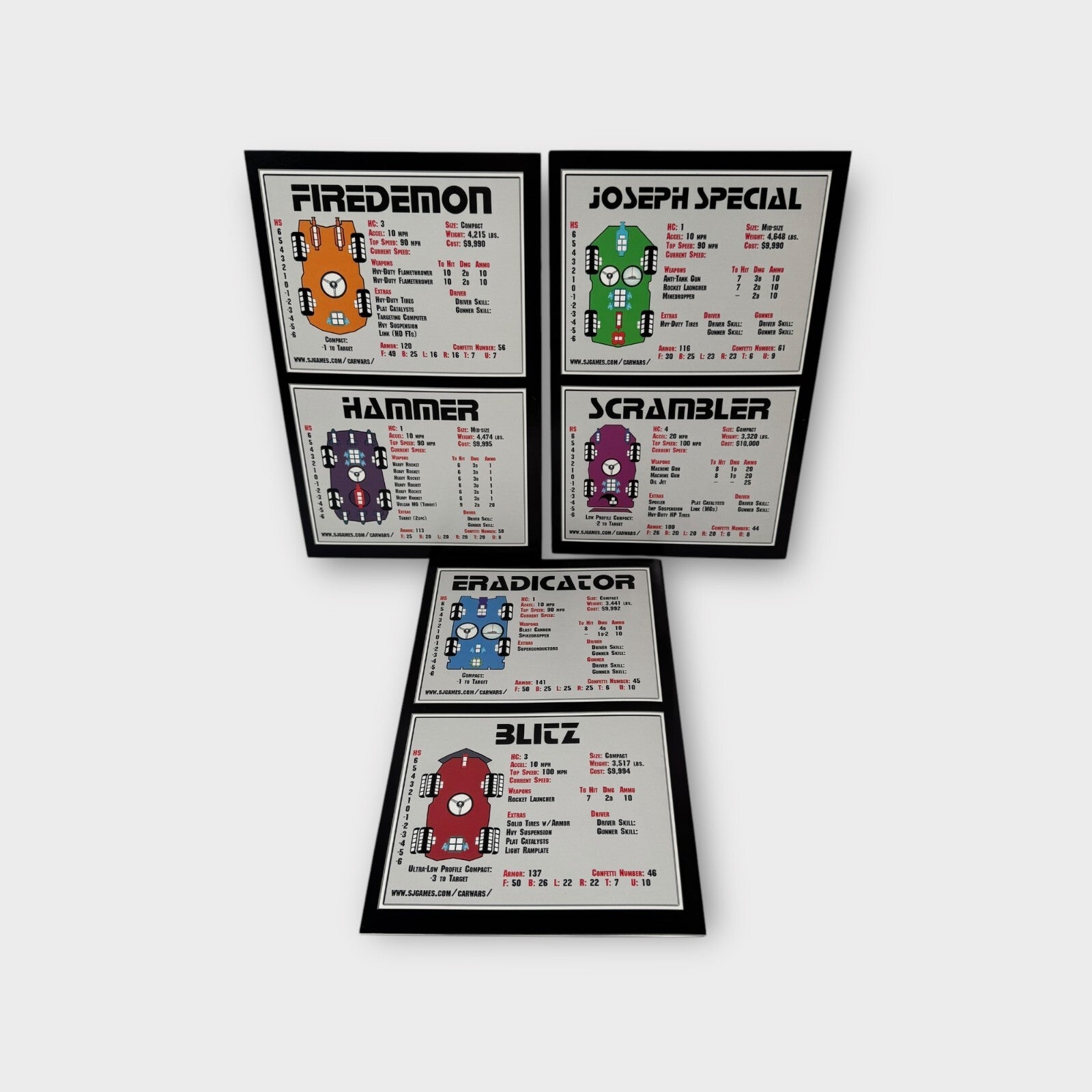 SJG Car Wars Division 10 Full Run Set 1, 2 & 3 All Uncut RPG Supplement Books