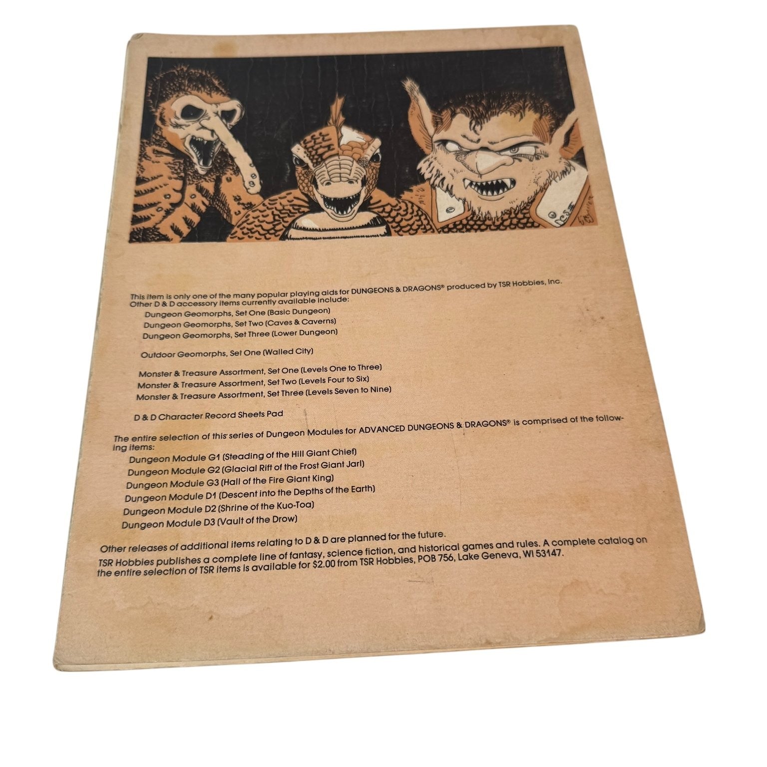 Dungeons & Dragons Module D1 Descent Into the Depths of the Earth 1978 TSR