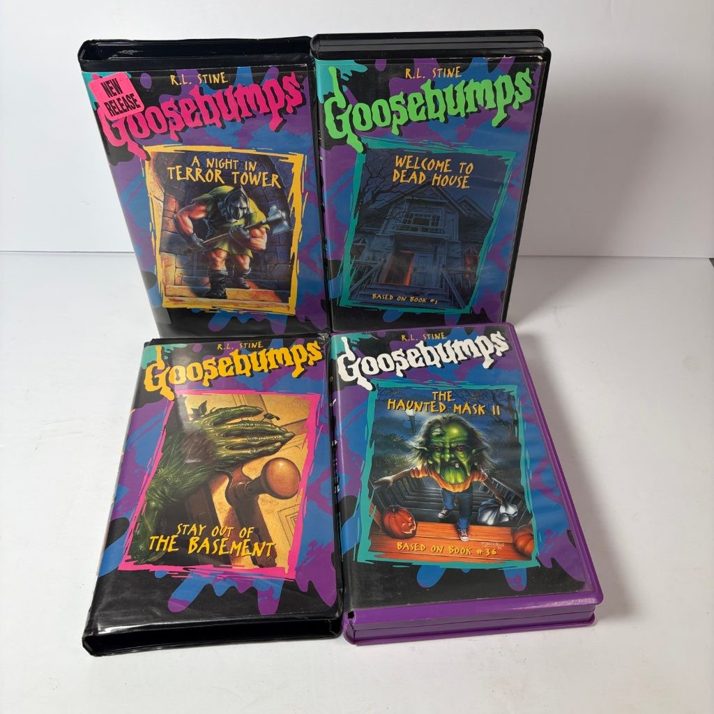 Goosebumps VHS Lot of 4 R.L. Stine Terror Tower Dead House Basement Haunted Mask
