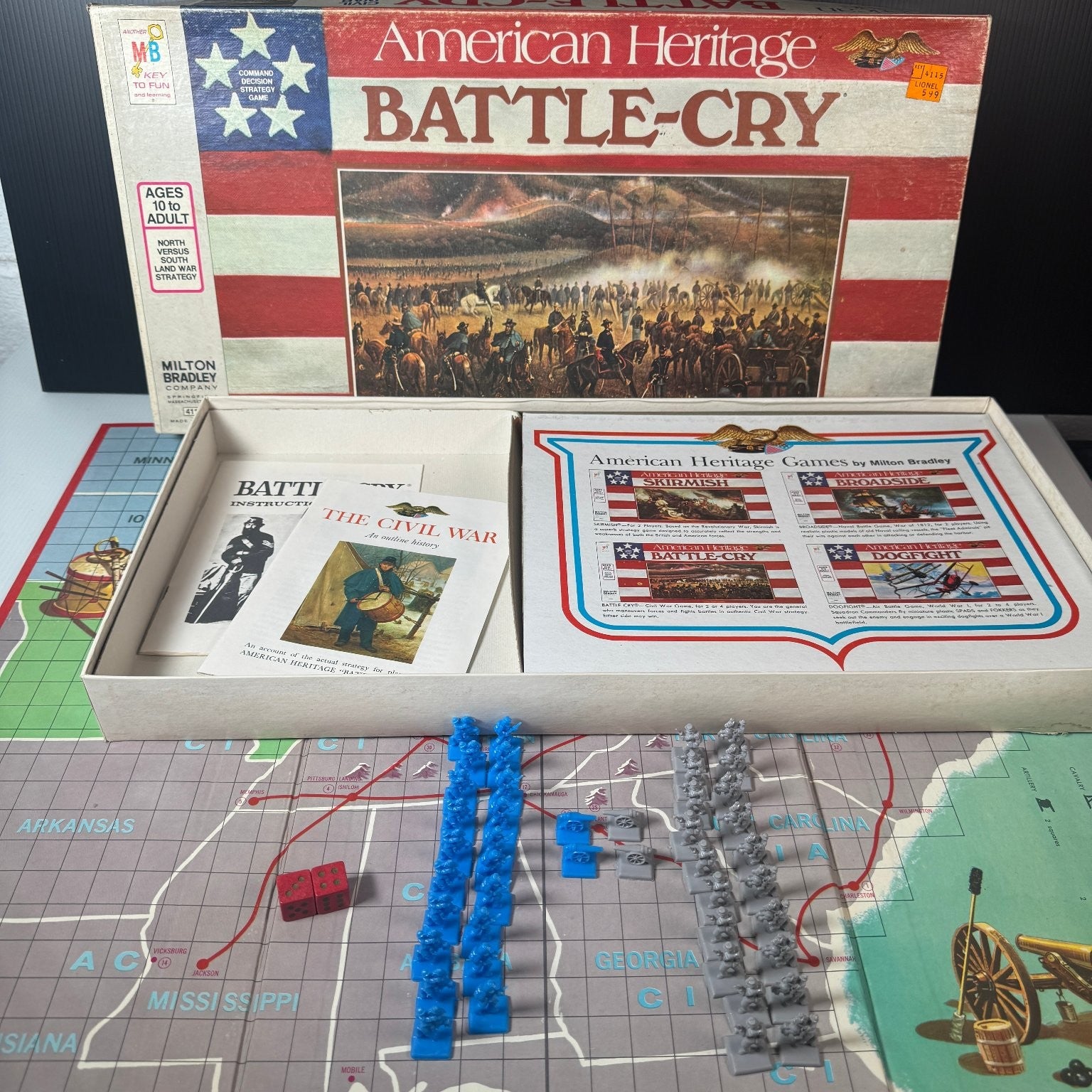 American Heritage Battle-Cry Milton Bradley Board Game 2-4 Players Ages 10+