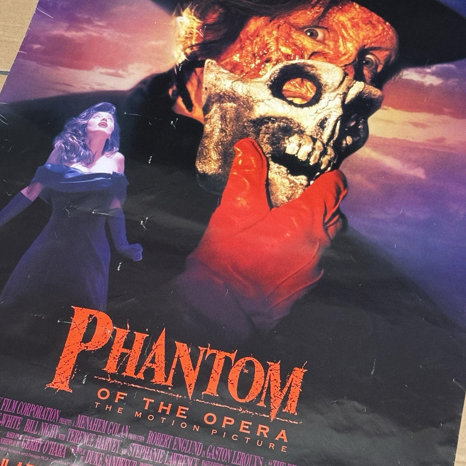 Vintage Robert Englund In Phantom Of The Opera Original Poster VHS Promo 40”x27”