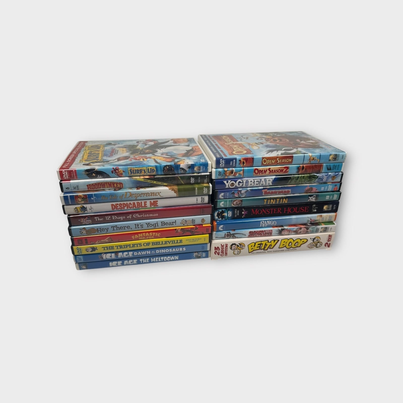 Animated & Family Movie DVD Bundle of 19 Titles w/ Ice Age, Despicable Me & More