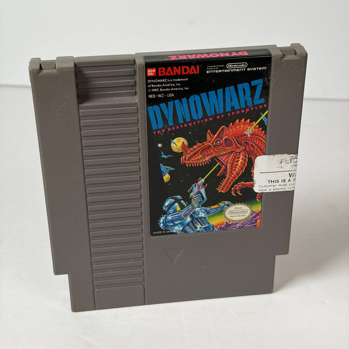 Dynowarz The Destruction of Spondylus NES Nintendo Original Game Cartridge