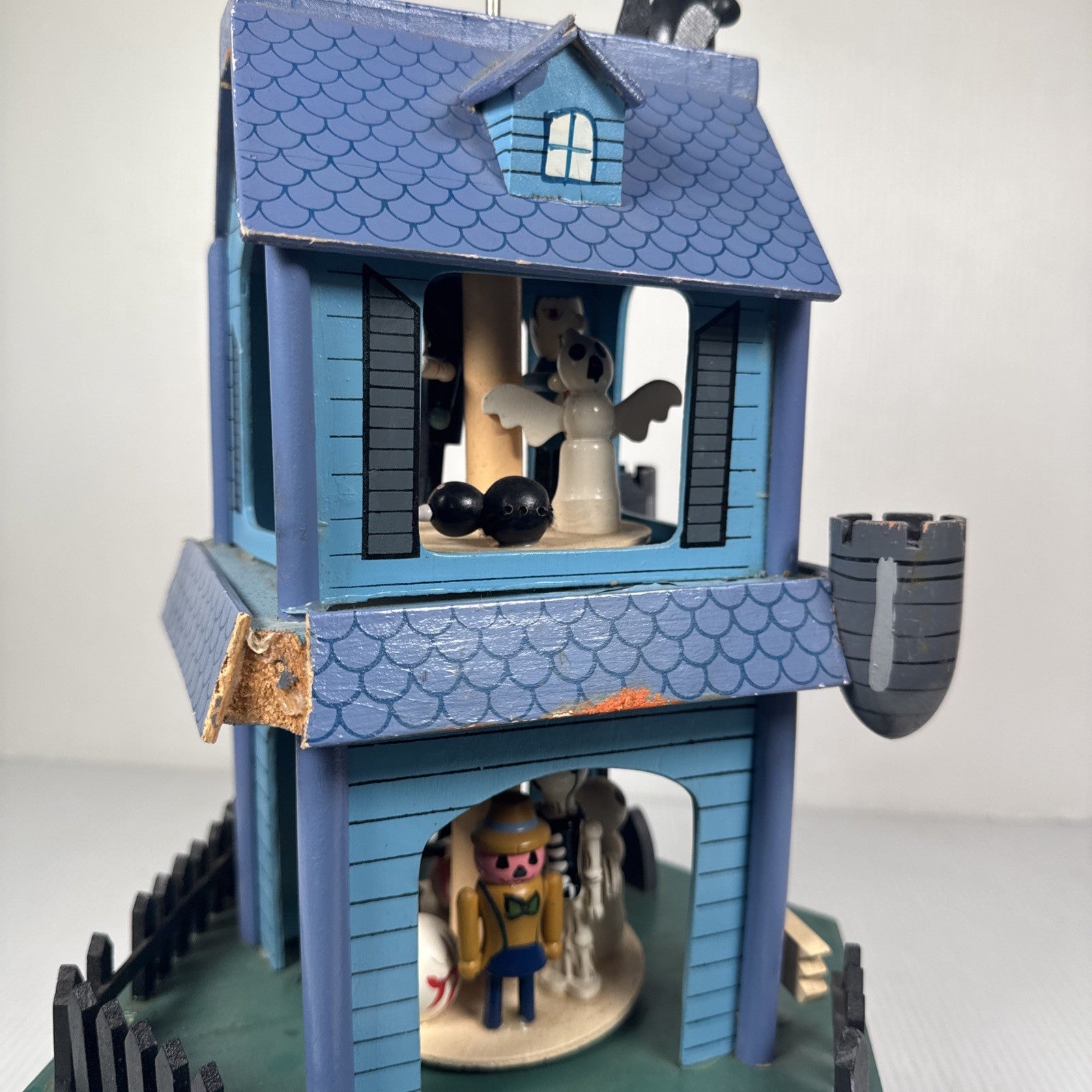 Vintage 1980s Happy Halloween Haunted House Candle Carousel AS IS