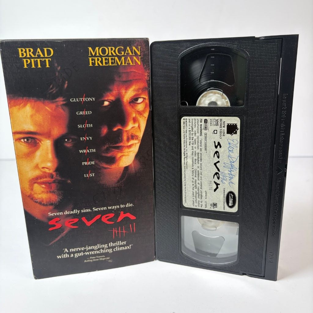 Seven Se7en VHS 1996 Brad Pitt Morgan Freeman David Fincher New Line Thriller