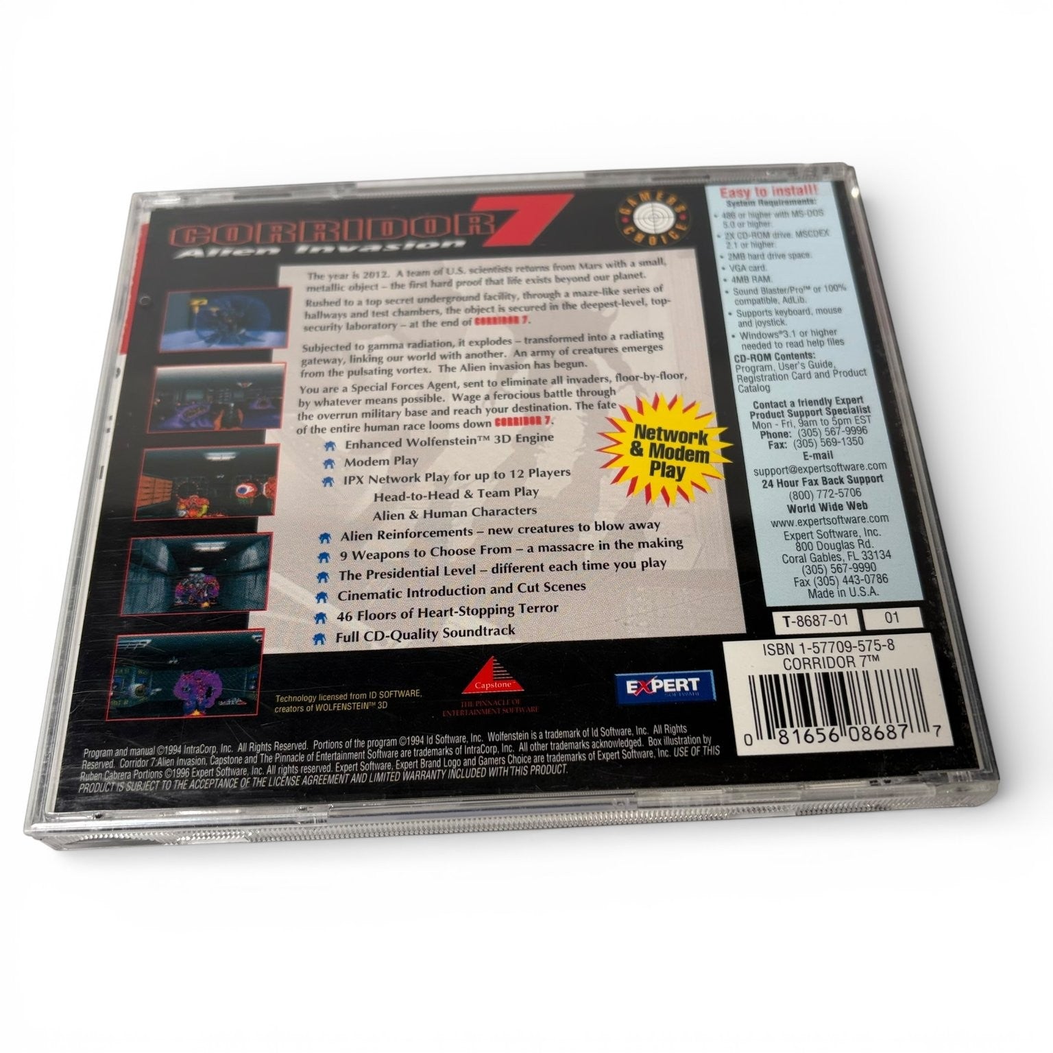 Corridor 7 Alien Invasion PC CD-ROM Video Game Multiplayer FPS