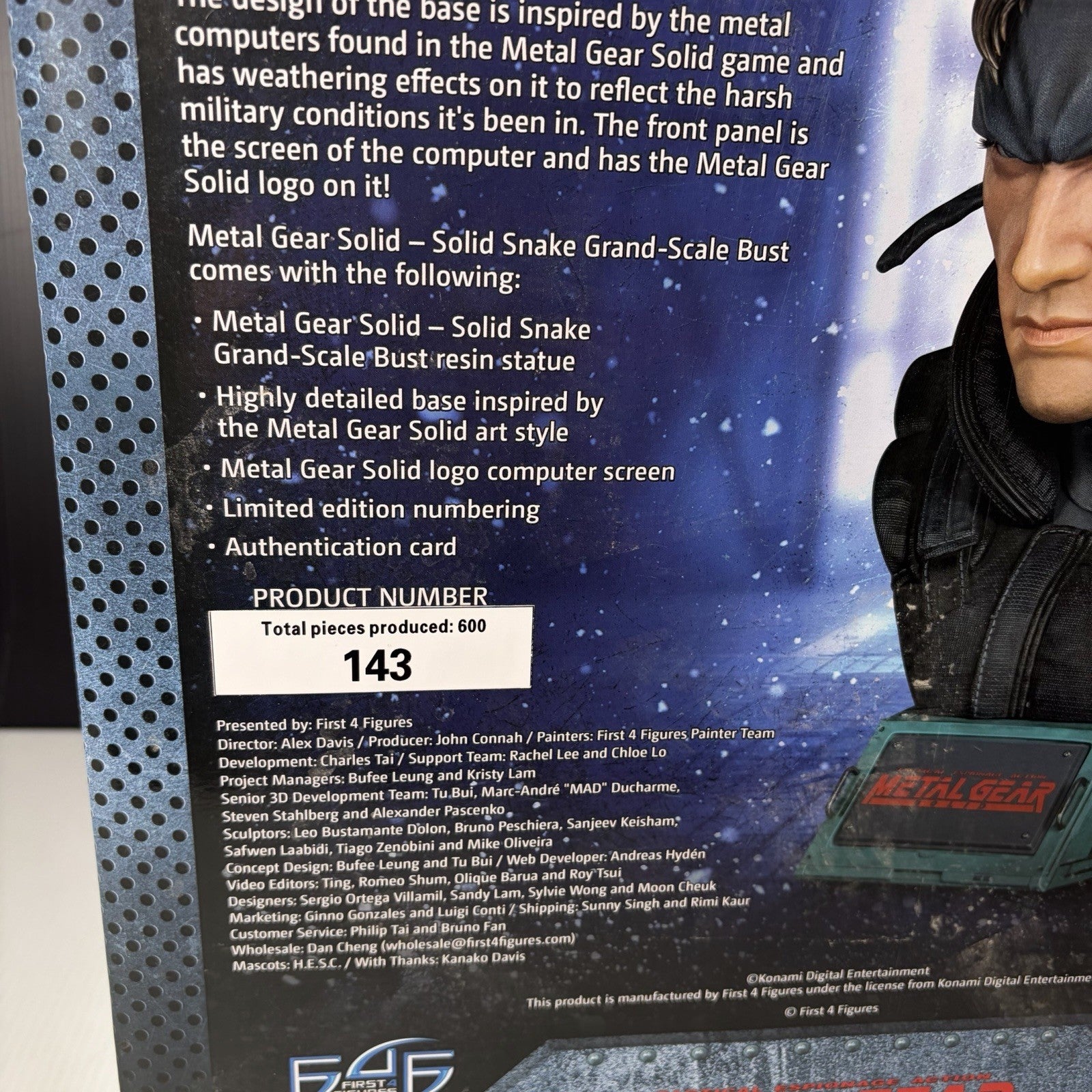 First 4 Figures Metal Gear Solid Solid Snake Grand Scale Bust Standard Polyresin