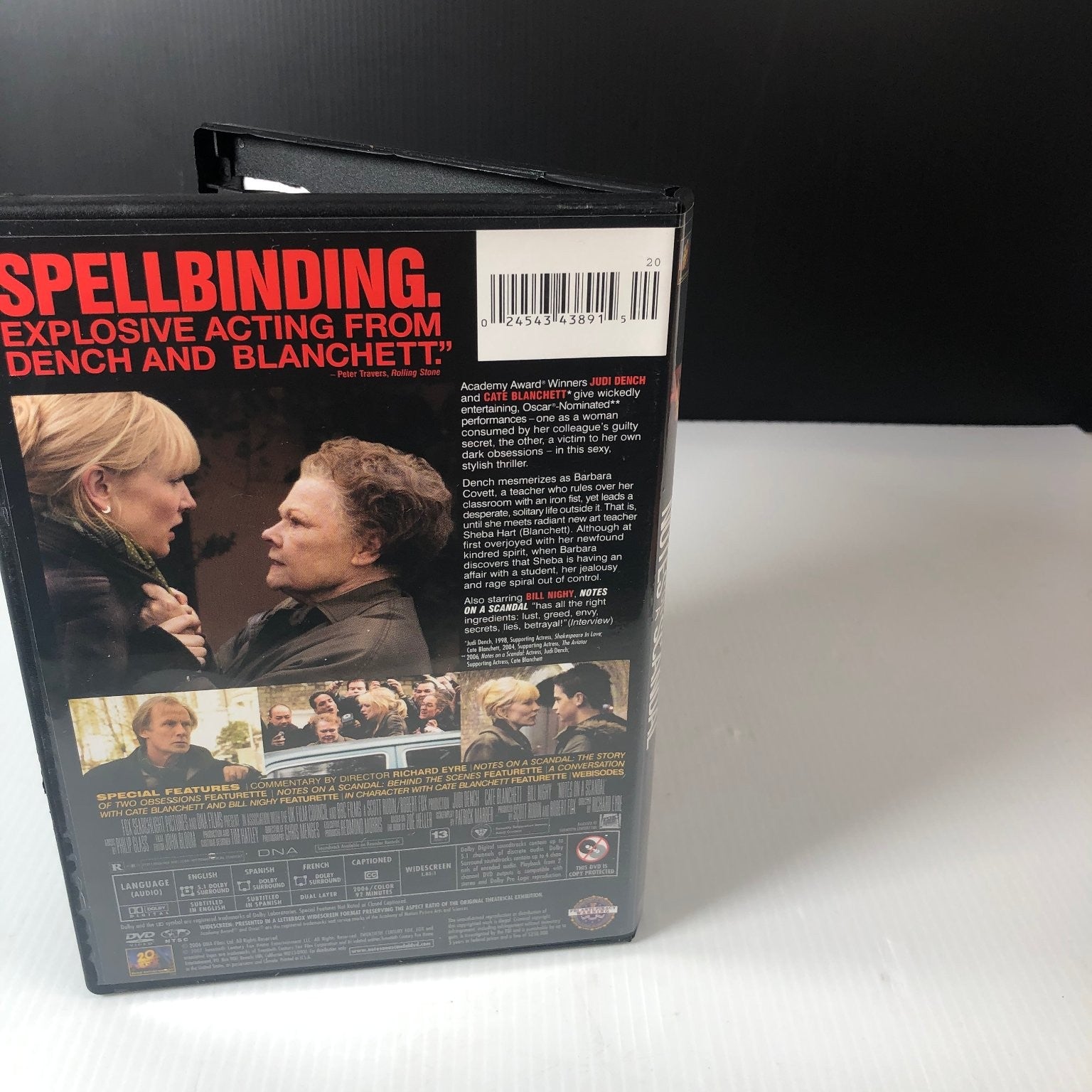 Notes on a Scandal DVD 2006 Judi Dench Cate Blanchett Thriller