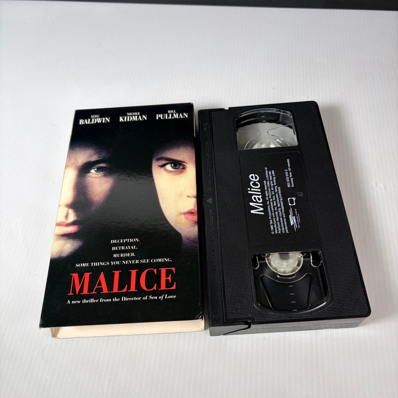 Malice VHS 1993 Thriller Original Release Castle Rock Entertainment