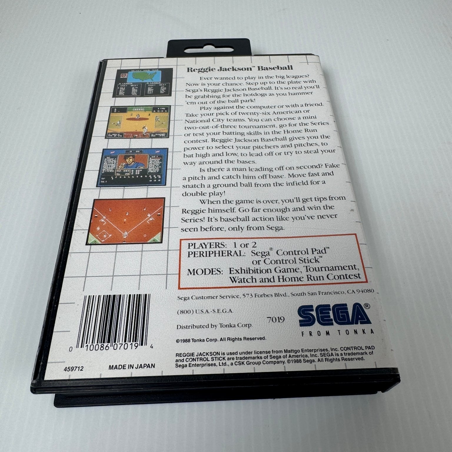 Reggie Jackson Baseball Sega Master System Game Complete CIB w/ Poster & Hangtab