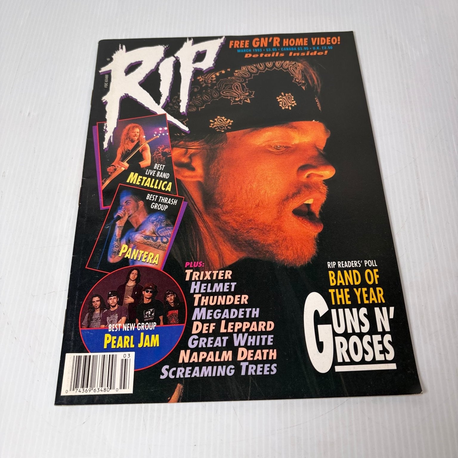 RIP Magazine March 1993 Guns N' Roses Metallica Pantera Rock Metal