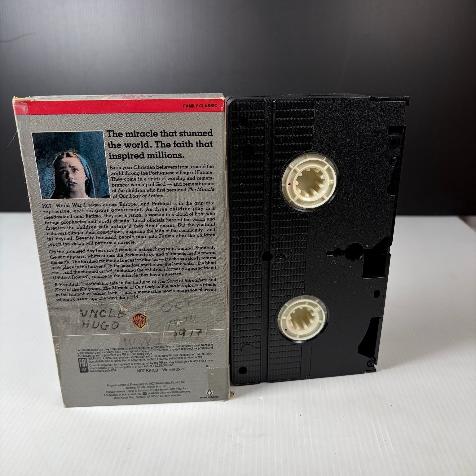 The Miracle of Our Lady of Fatima VHS 1952 Drama Family Classic WB