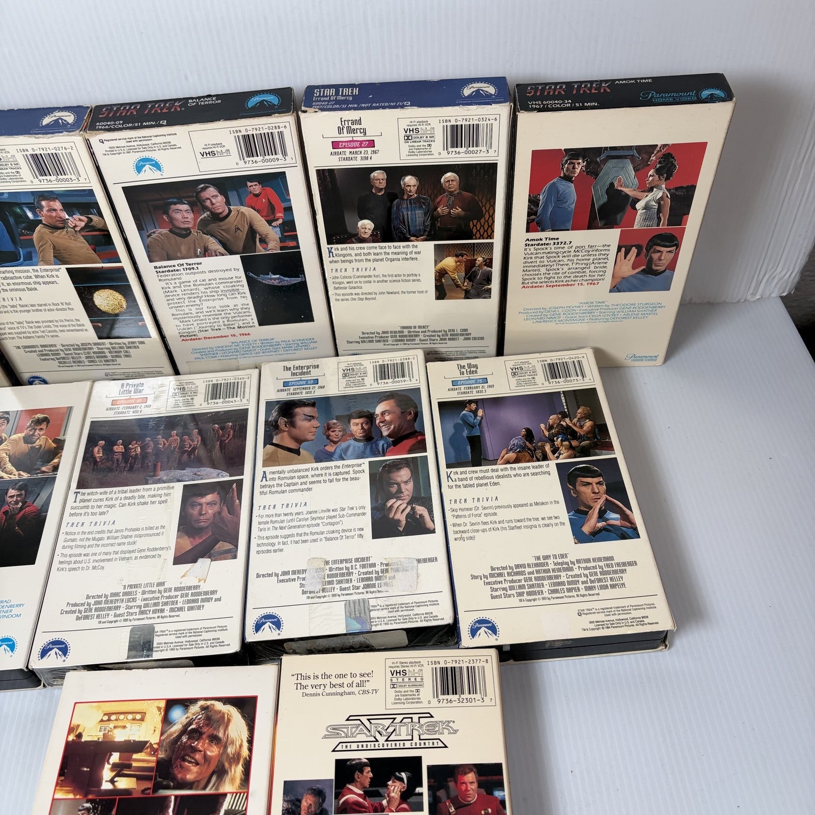 Star Trek Original Series & Movies VHS Lot of 11 The Cage, Wrath of Khan & More