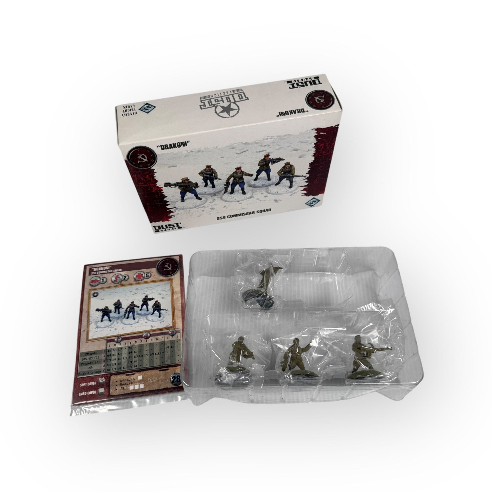 Dust Tactics Drakoni Partial Set of Miniatures Axis Infantry w/ Stat Card