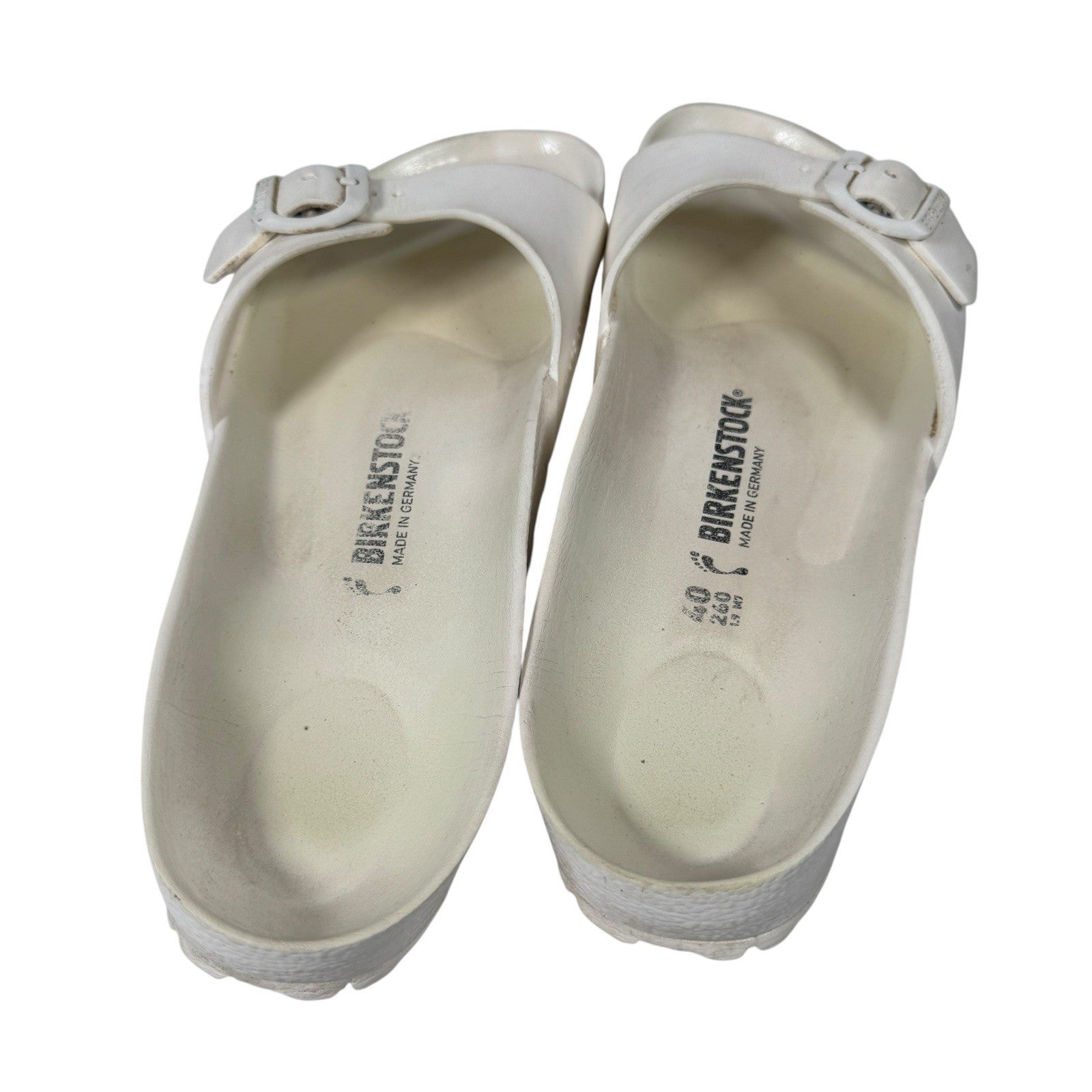 Birkenstock Madrid Essentials EVA Rubber Single Strap Flip Flops Size 40 White