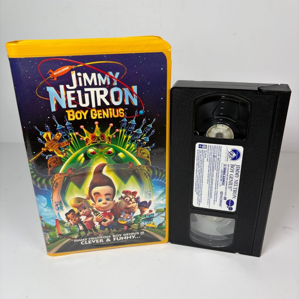 Jimmy Neutron Boy Genius VHS 2002 Nickelodeon Yellow Clamshell Paramount G