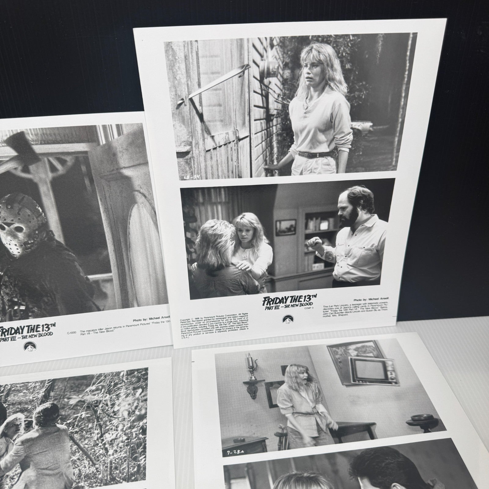 Vintage Friday the 13th Part VII The New Blood Lot of 4 8x10 Movie Stills Horror