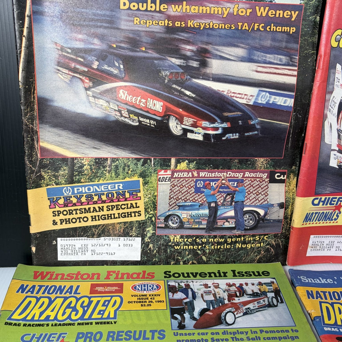 Lot of 20 National Dragster Magazine 1993 July-December Drag Racing NHRA Weekly
