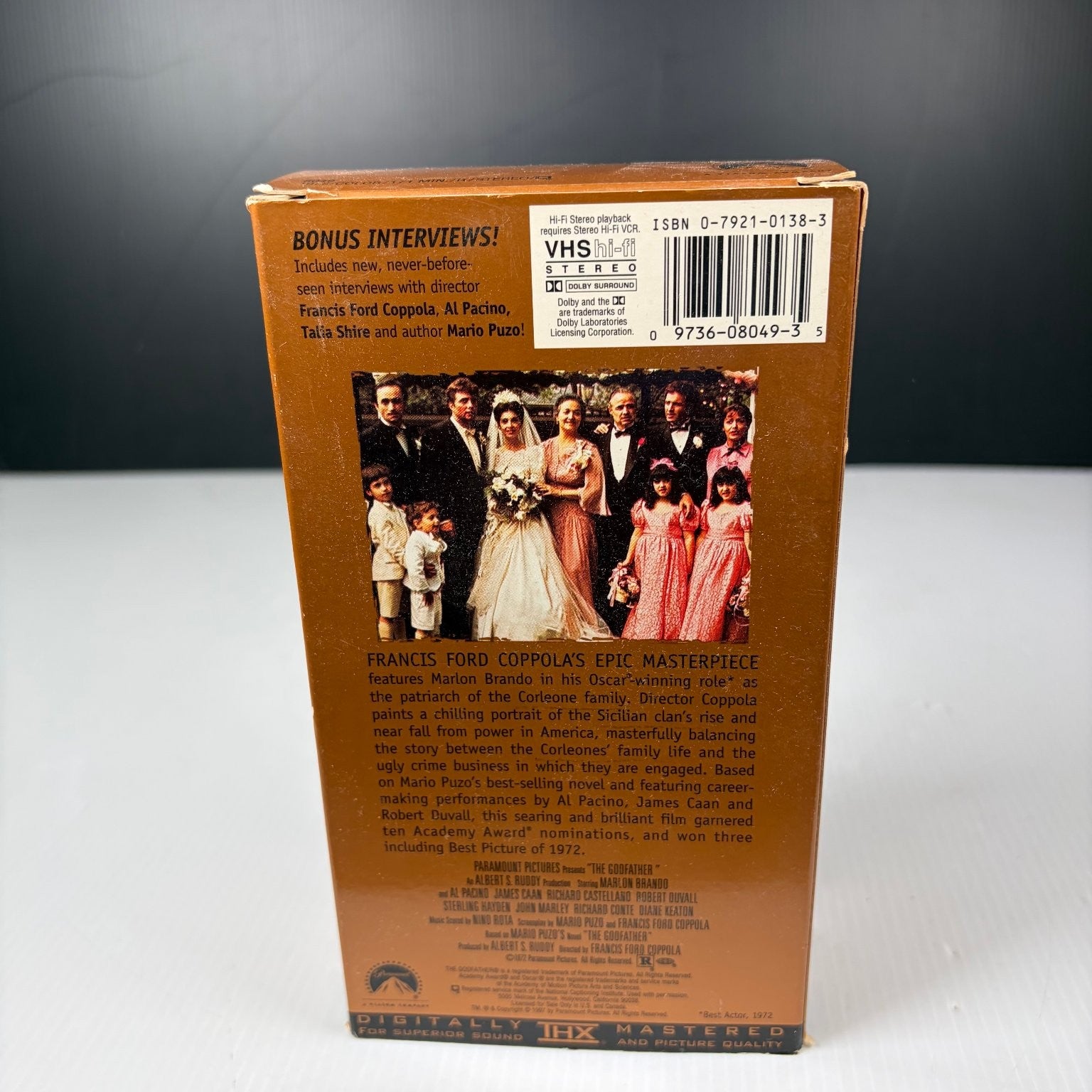 The Godfather VHS 1972 Crime Drama THX Mastered Bonus Interviews Paramount