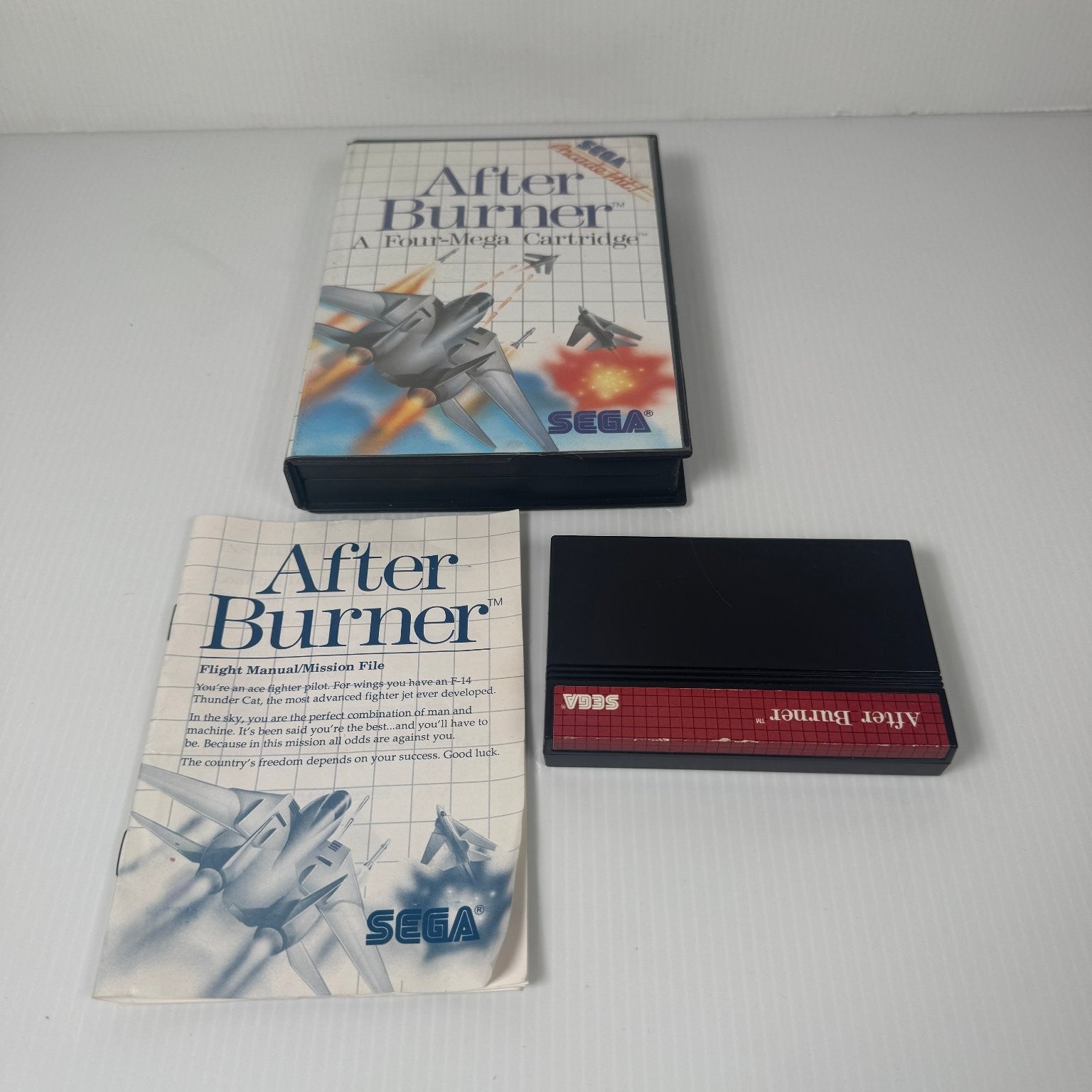 After Burner Sega Master System Video Game Four-Mega Cartridge Complete CIB