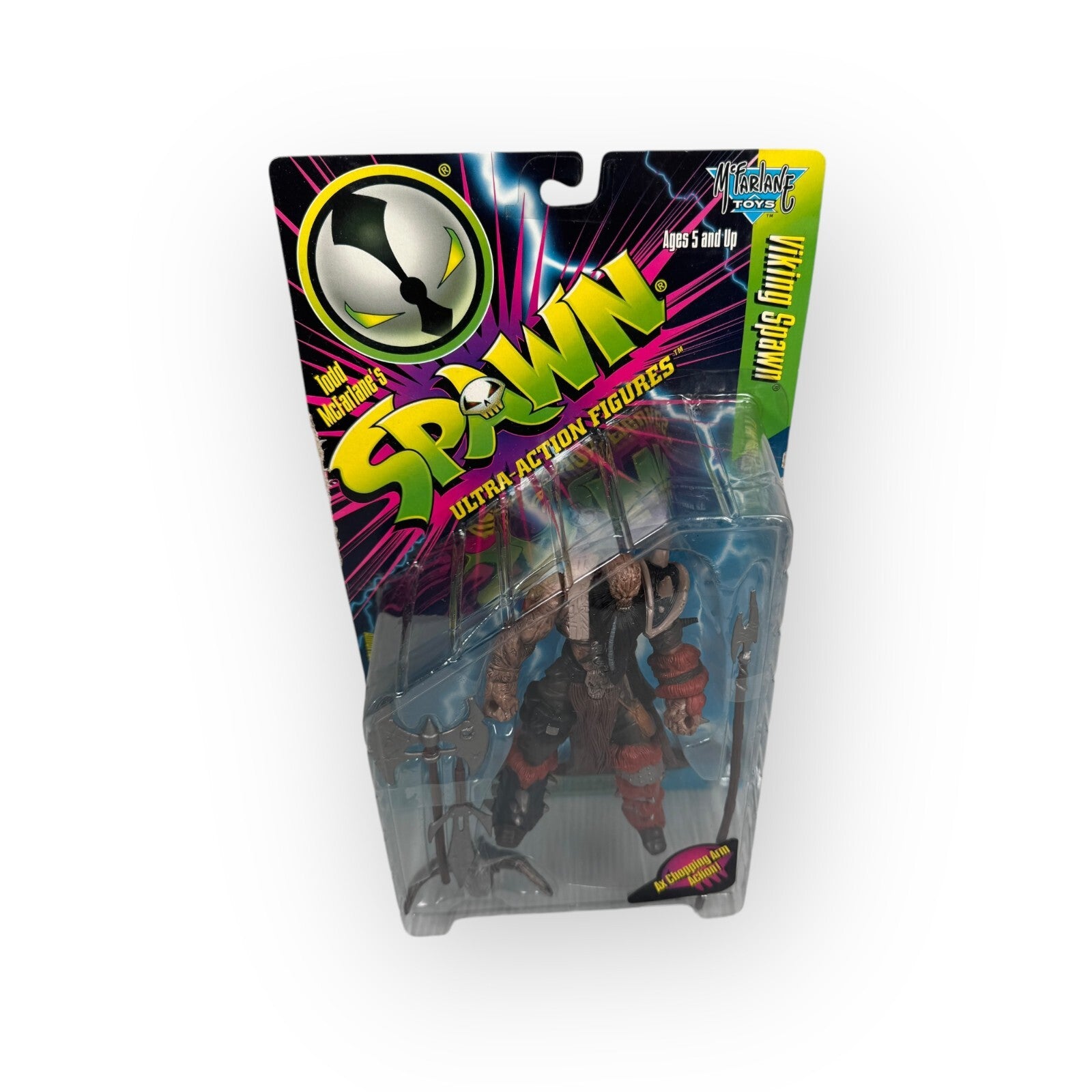 1996 Vintage Mcfarlane Toys Spawn Series 5 Viking Spawn RARE new NOS Worn Card