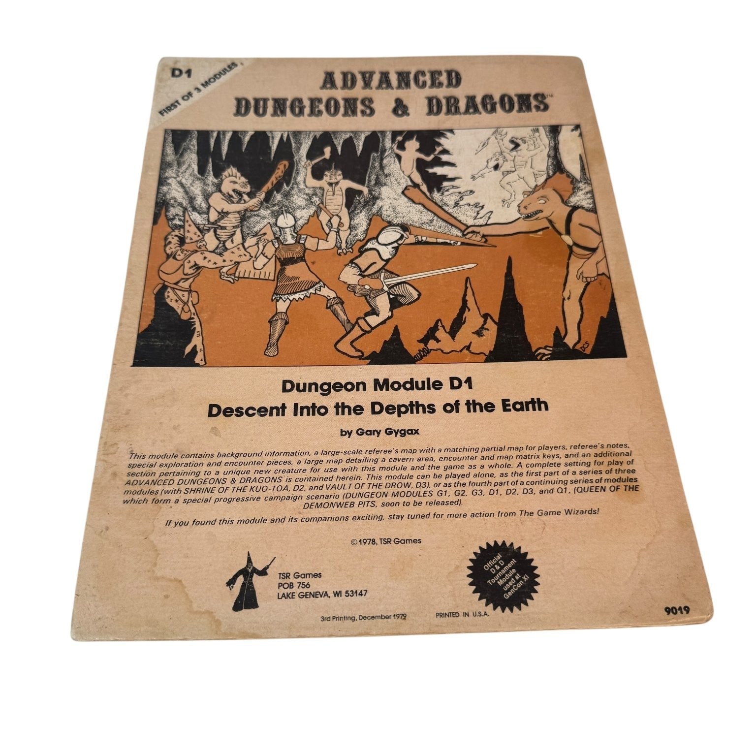 Dungeons & Dragons Module D1 Descent Into the Depths of the Earth 1978 TSR